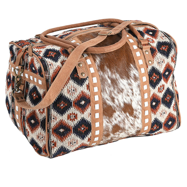 OHLAY OHV304 DUFFEL Upcycled Wool Hair-on Genuine Leather women bag by Hilason – Cowboy and equestrian accessories