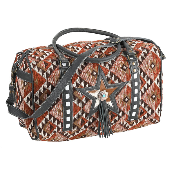OHLAY OHV306 DUFFEL Upcycled Wool Hair-on Genuine Leather women bag by Hilason – Cowboy and equestrian accessories