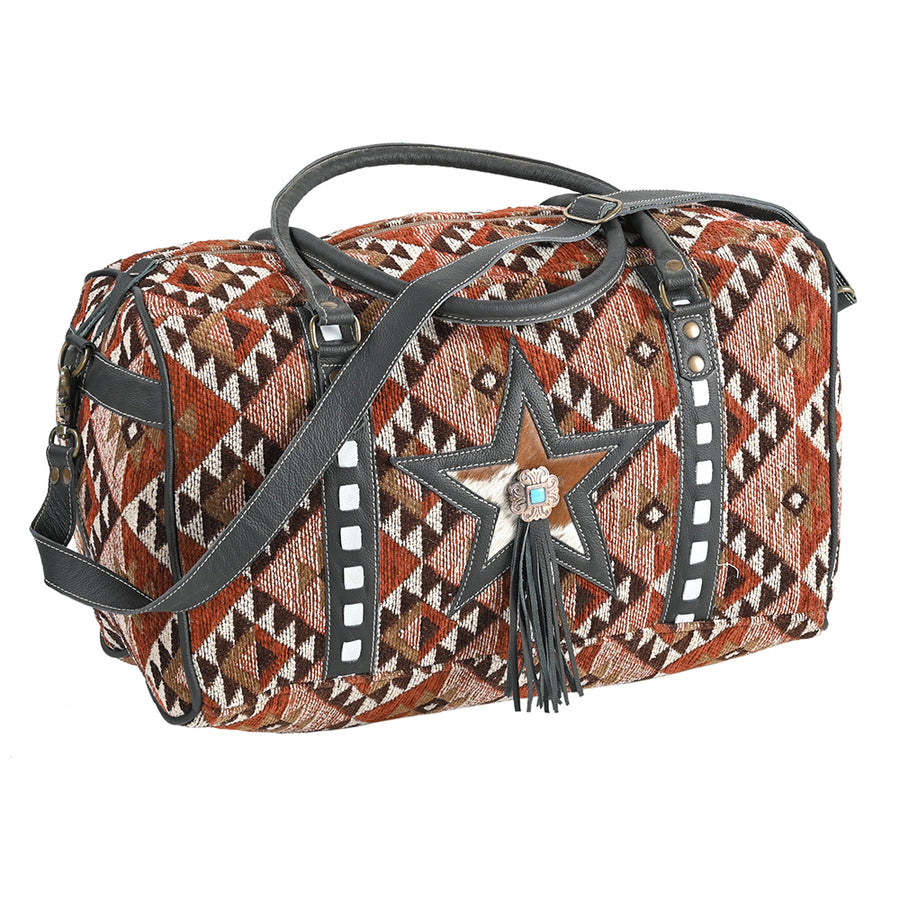 OHLAY OHV306 DUFFEL Upcycled Wool Hair-on Genuine Leather women bag by Hilason – Cowboy and equestrian accessories