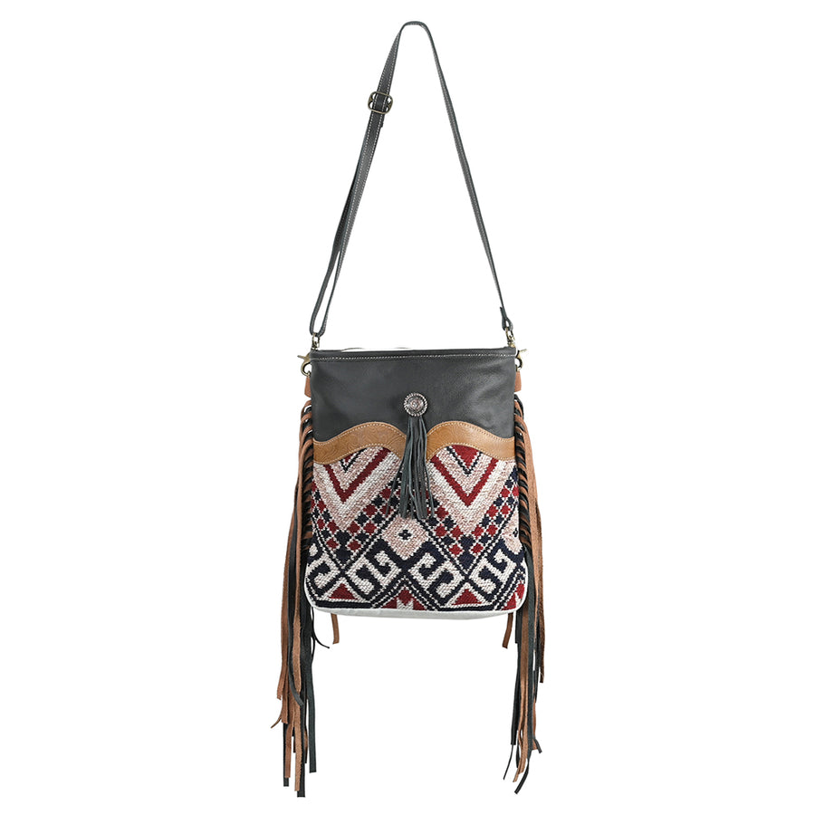OHLAY OHV307 Cross Body Embossed Upcycled Wool Upcycled Canvas Genuine by Hilason – Cowboy and equestrian accessories