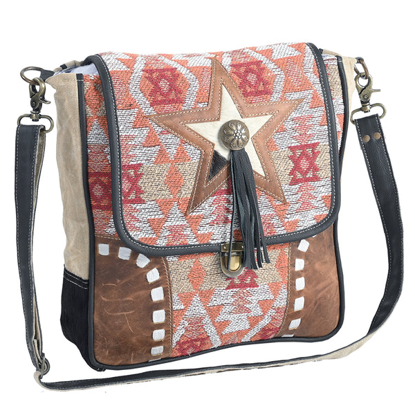 OHLAY OHV308 Cross Body Upcycled Wool Upcycled Canvas Hair-On Genuine by Hilason – Cowboy and equestrian accessories