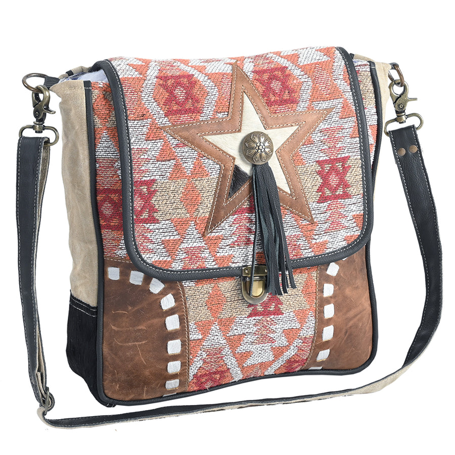 OHLAY OHV308 Cross Body Upcycled Wool Upcycled Canvas Hair-On Genuine by Hilason – Cowboy and equestrian accessories