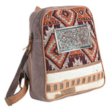 OHLAY OHV312 Backpack Hand Tooled Upcycled Canvas Hair-On Genuine Leather women bag western handbag purse