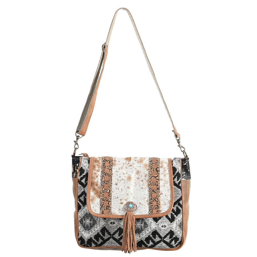 OHLAY OHV322 Cross Body Embossed Upcycled Wool Upcycled Canvas Hair-On by Hilason – Cowboy and equestrian accessories