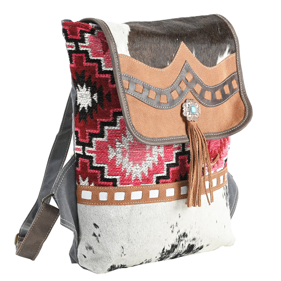 OHLAY OHV324 Backpack Upcycled Wool Upcycled Canvas Hair-On Genuine by Hilason – Cowboy and equestrian accessories
