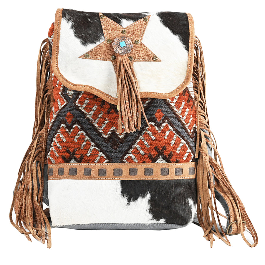 OHLAY OHV328 Backpack Upcycled Wool Upcycled Canvas Hair-On Genuine by Hilason – Cowboy and equestrian accessories