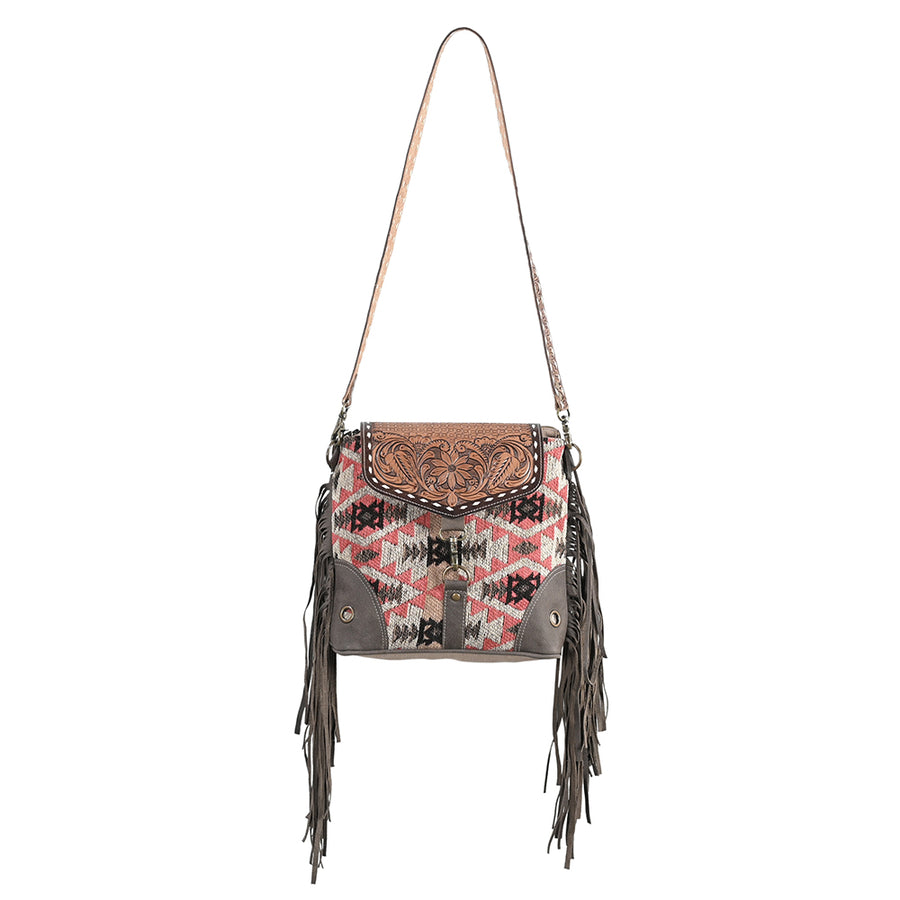 OHLAY OHV339 Cross Body Hand Tooled Upcycled Wool Upcycled Canvas by Hilason – Cowboy and equestrian accessories