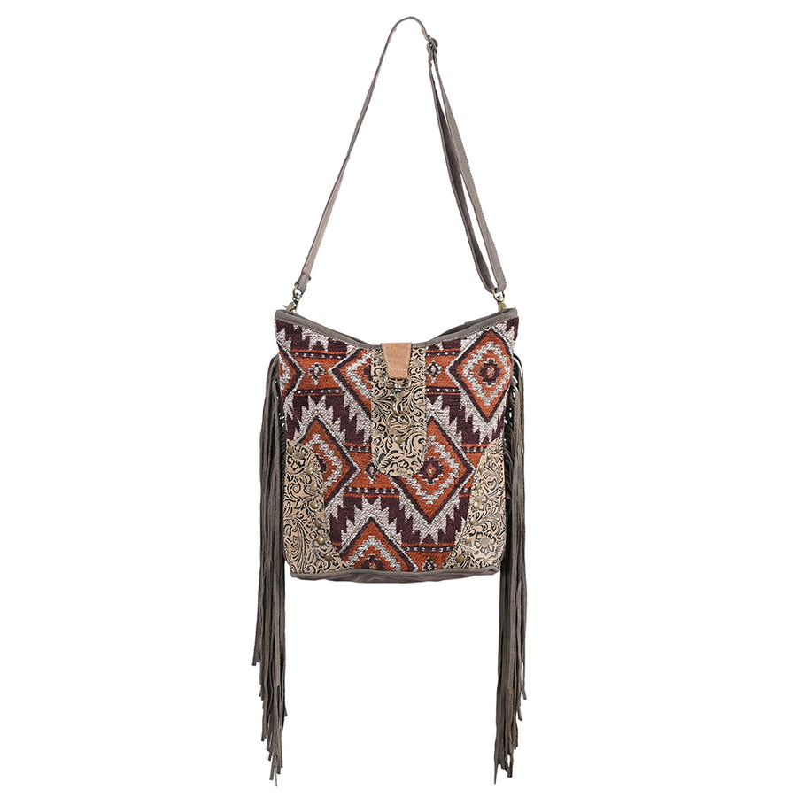 OHLAY OHV342 Cross Body Embossed Upcycled Wool Upcycled Canvas Genuine by Hilason – Cowboy and equestrian accessories