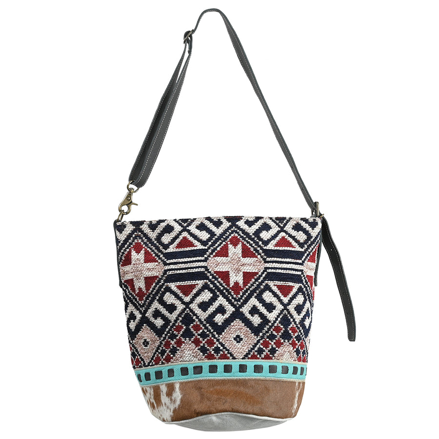 OHLAY OHV343 Cross Body Upcycled Wool Upcycled Canvas Hair-On Genuine by Hilason – Cowboy and equestrian accessories