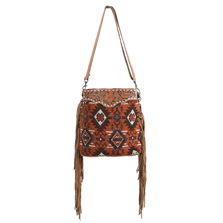 OHLAY OHV345 Cross Body Hand Tooled Upcycled Wool Upcycled Canvas by Hilason – Cowboy and equestrian accessories