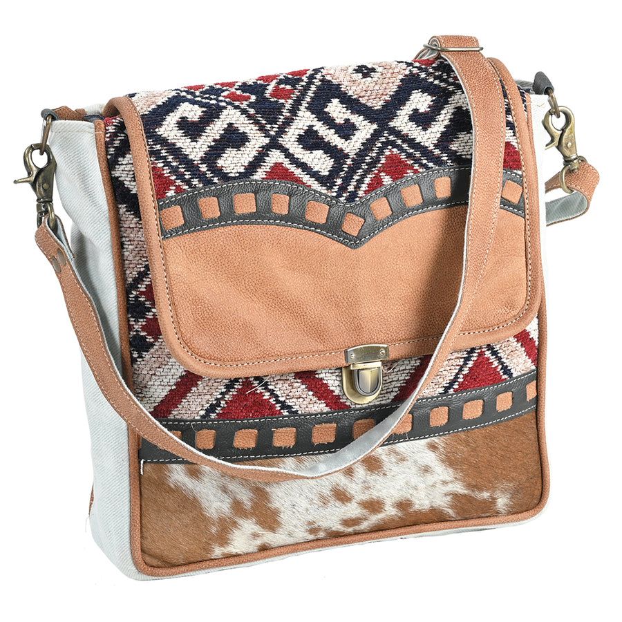 OHLAY OHV346 Cross Body Upcycled Wool Upcycled Canvas Hair-On Genuine by Hilason – Cowboy and equestrian accessories