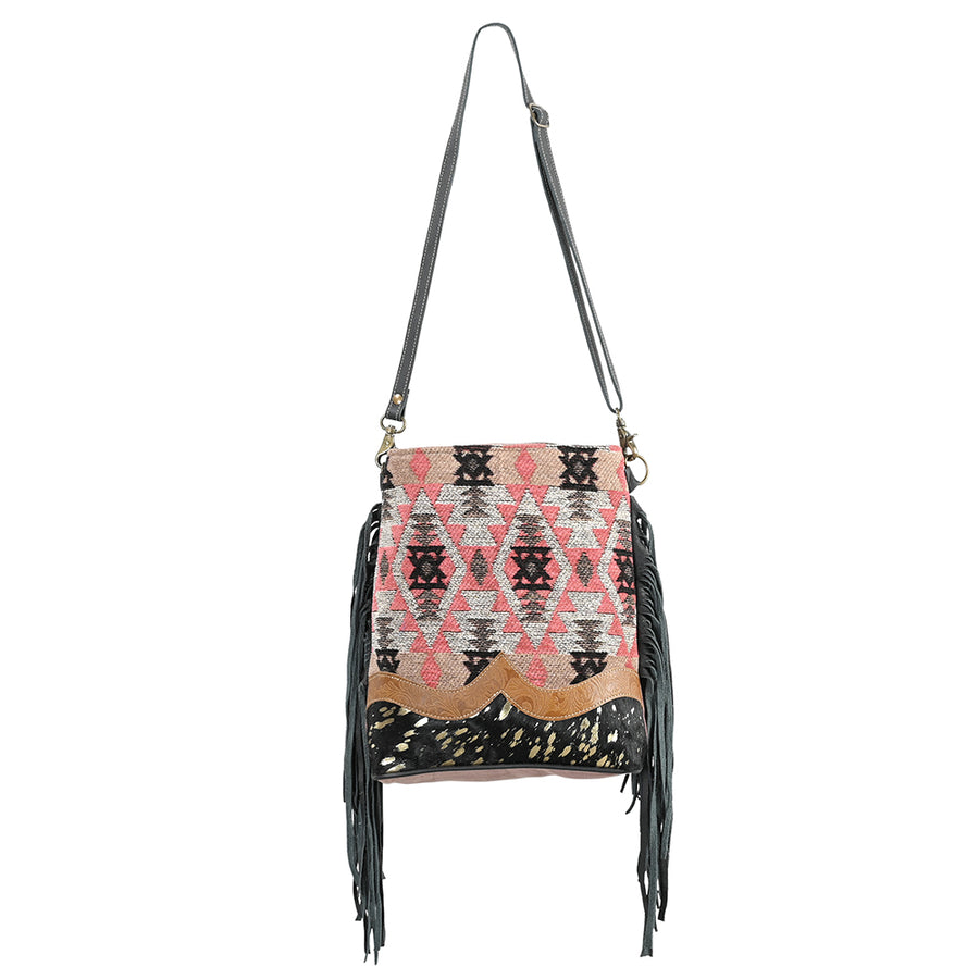 OHLAY OHV349 Cross Body Embossed Upcycled Wool Upcycled Canvas Hair-On by Hilason – Cowboy and equestrian accessories