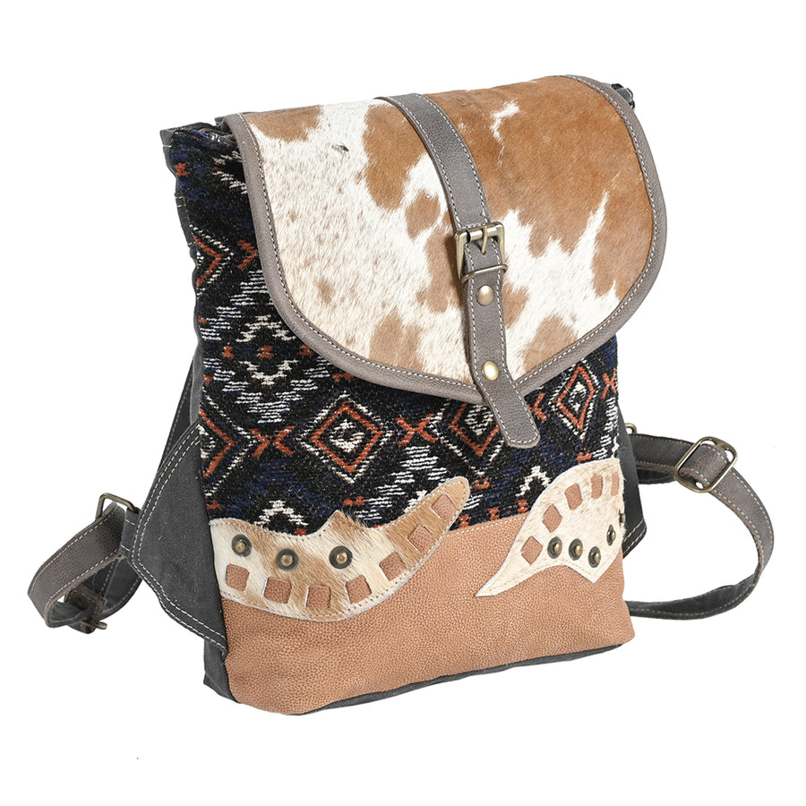OHLAY OHV353 Backpack Upcycled Wool Upcycled Canvas Hair-On Genuine by Hilason – Cowboy and equestrian accessories