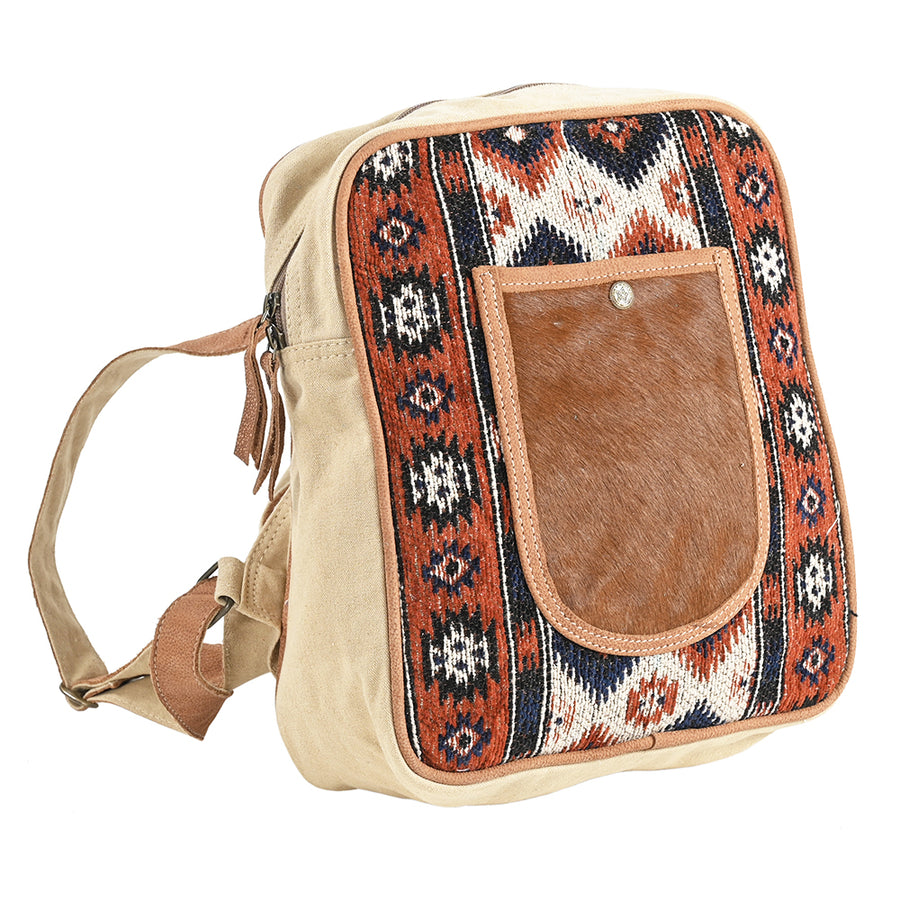 OHLAY OHV354 Backpack Upcycled Wool Upcycled Canvas Hair-On Genuine by Hilason – Cowboy and equestrian accessories