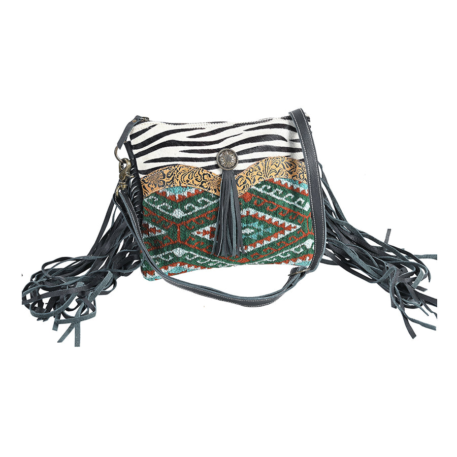 Ohlay Bags OHV355 Small Crossbody Upcycled Wool Embossed Hair-On by Hilason – Cowboy and equestrian accessories