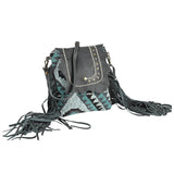 Ohlay Bags OHV357 Cross Body Ii Upcycled Wool Genuine Leather Women Bag Western Handbag Purse