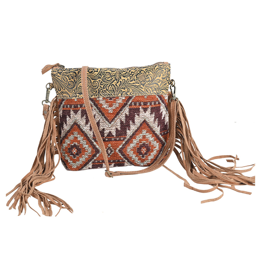 Ohlay Bags OHV364 Cross Body Ii Upcycled Wool Embossed Genuine Leather by Hilason – Cowboy and equestrian accessories