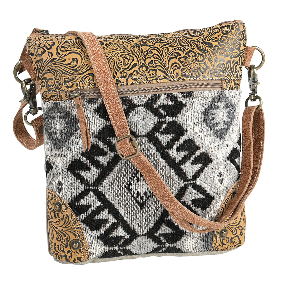 OHLAY OHV365 Cross Body Embossed Upcycled Wool Upcycled Canvas Genuine by Hilason – Cowboy and equestrian accessories
