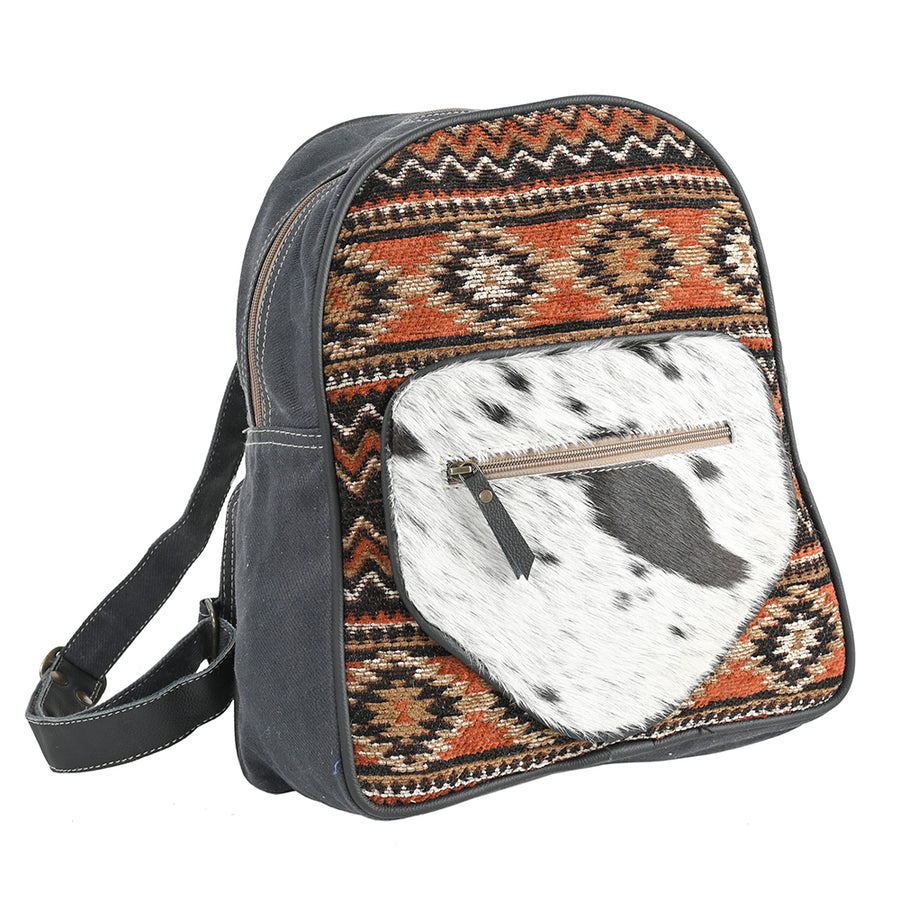 OHLAY OHV372 Backpack Upcycled Wool Upcycled Canvas Hair-On Genuine by Hilason – Cowboy and equestrian accessories