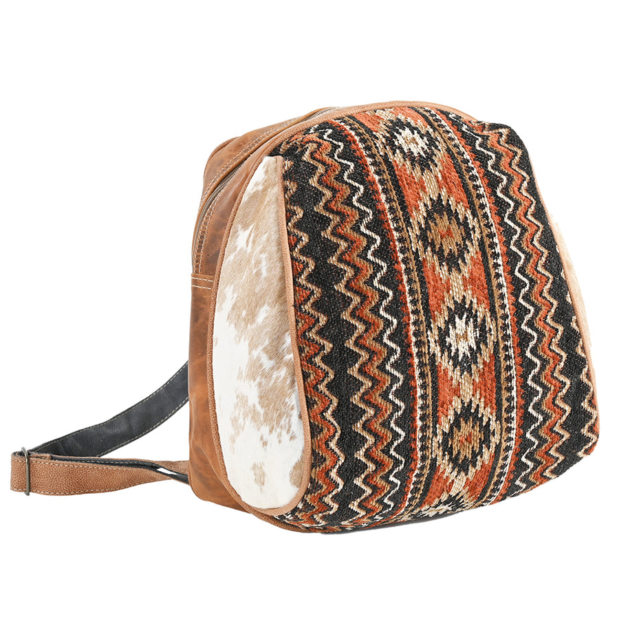 OHLAY OHV376 Backpack Upcycled Wool Canvas Hair-On Genuine Leather by Hilason – Cowboy and equestrian accessories