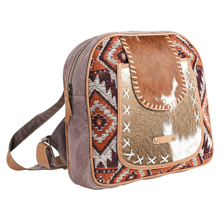 OHLAY OHV380 Backpack Upcycled Wool Canvas Hair-On Genuine Leather by Hilason – Cowboy and equestrian accessories