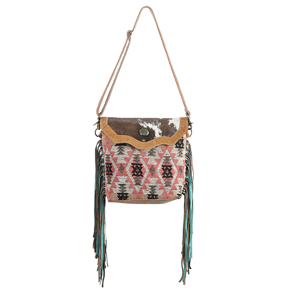 OHLAY OHV381 Cross Body Embossed Upcycled Wool Canvas Hair-On Genuine by Hilason – Cowboy and equestrian accessories
