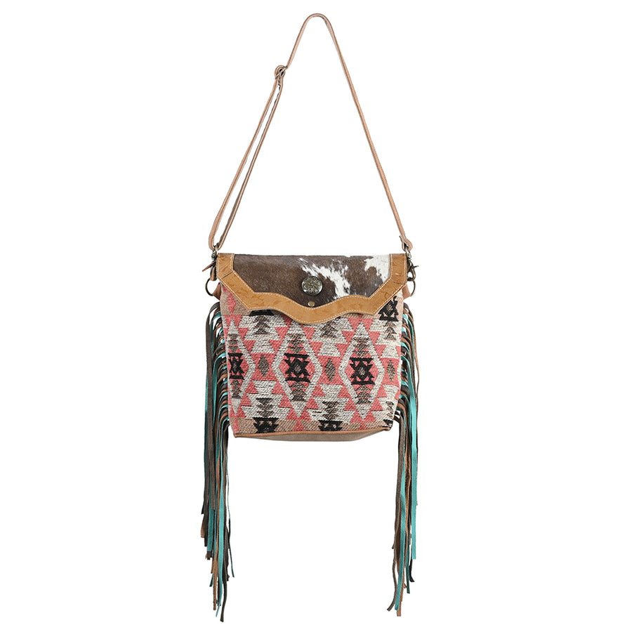 OHLAY OHV381 Cross Body Embossed Upcycled Wool Canvas Hair-On Genuine by Hilason – Cowboy and equestrian accessories