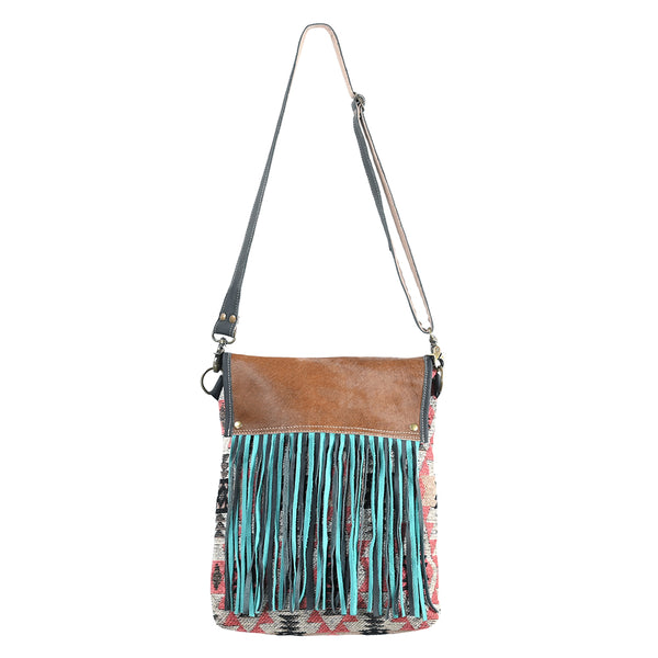 OHLAY OHV382 Cross Body Upcycled Wool Canvas Hair-On Genuine Leather by Hilason – Cowboy and equestrian accessories