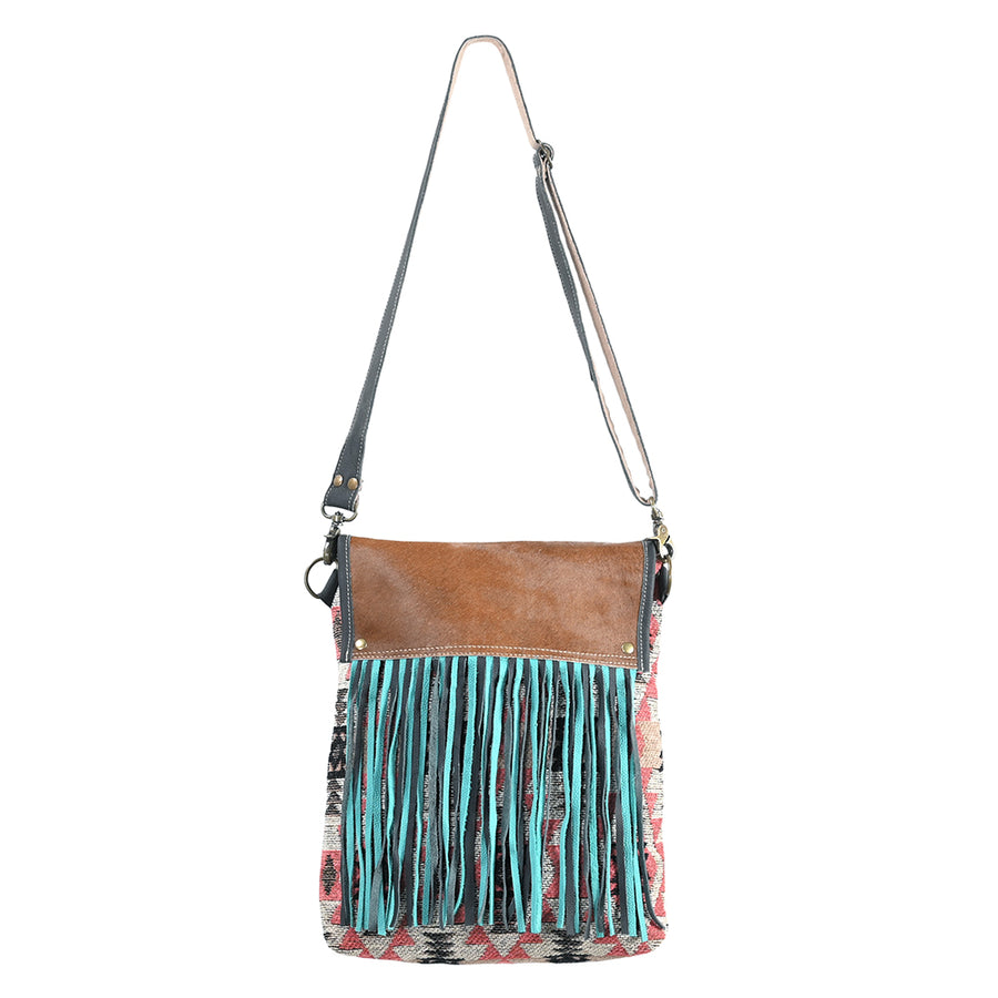 OHLAY OHV382 Cross Body Upcycled Wool Canvas Hair-On Genuine Leather by Hilason – Cowboy and equestrian accessories