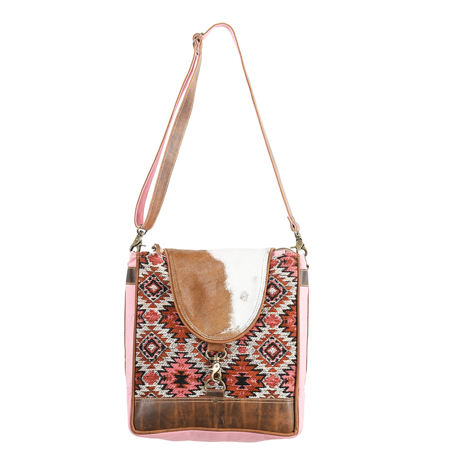 OHLAY OHV383 Cross Body Upcycled Wool Canvas Hair-On Genuine Leather by Hilason – Cowboy and equestrian accessories
