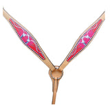 HILASON Western Horse Genuine American Leather Headstall and Breast Collar Set Red Cross Gun Printed - Uhorse