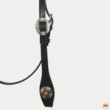 Hilason Western Horse Genuine Leather Headstall Bridle Engraved GS Concho Black