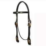 Hilason Western Horse Genuine Leather Headstall Bridle Engraved GS Concho Brown