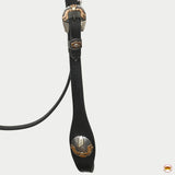 Hilason Western Horse Genuine Leather Headstall Bridle Engraved GS Concho Black