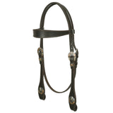Hilason Western Horse Genuine Leather Headstall Bridle Engraved GS Concho Brown - Uhorse