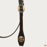 Hilason Western Horse Genuine Leather Headstall Bridle Engraved GS Concho Brown