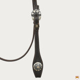 Hilason W. H. Genuine Leather Headstall Bridle Engraved GS Concho