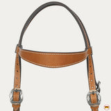 Hilason Western Horse Genuine Leather Headstall Bridle Engraved GS Concho Chestnut