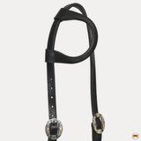 Hilason Horse Genuine Leather One Ear Headstall Bridle GS Concho Black