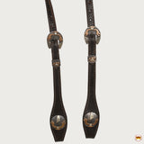 Hilason Western Horse Genuine Leather One Ear Headstall Bridle Engraved GS Concho Brown