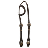 Hilason Western Horse Genuine Leather One Ear Headstall Bridle Engraved GS Concho Brown