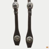 Hilason Western Horse Genuine Leather One Ear Headstall Bridle Engraved GS Concho Brown