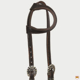 Hilason Western Horse Genuine Leather One Ear Headstall Bridle Engraved GS Concho Brown