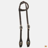 Hilason Western Horse Genuine Leather One Ear Headstall Bridle Engraved GS Concho Brown