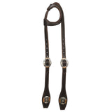 Hilason Western Horse Genuine Leather One Ear Headstall Bridle Engraved GS Concho Brown