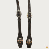 Hilason Western Horse Genuine Leather One Ear Headstall Bridle Engraved GS Concho Brown