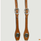 Hilason Western Horse Genuine Leather One Ear Headstall Bridle Engraved GS Concho Chestnut