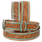 HILASON Western Genuine Leather Belt for Men Women Cowboy Cowgirl Handmade Unisex Full Grain Heavy Duty Floral - Uhorse