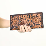 American Darling ADBGA428A Clutch Hand Tooled Genuine Leather women bag western handbag purse