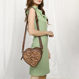 American Darling Canteen Hand Tooled Genuine Leather Women Bag Western Handbag Purse |
